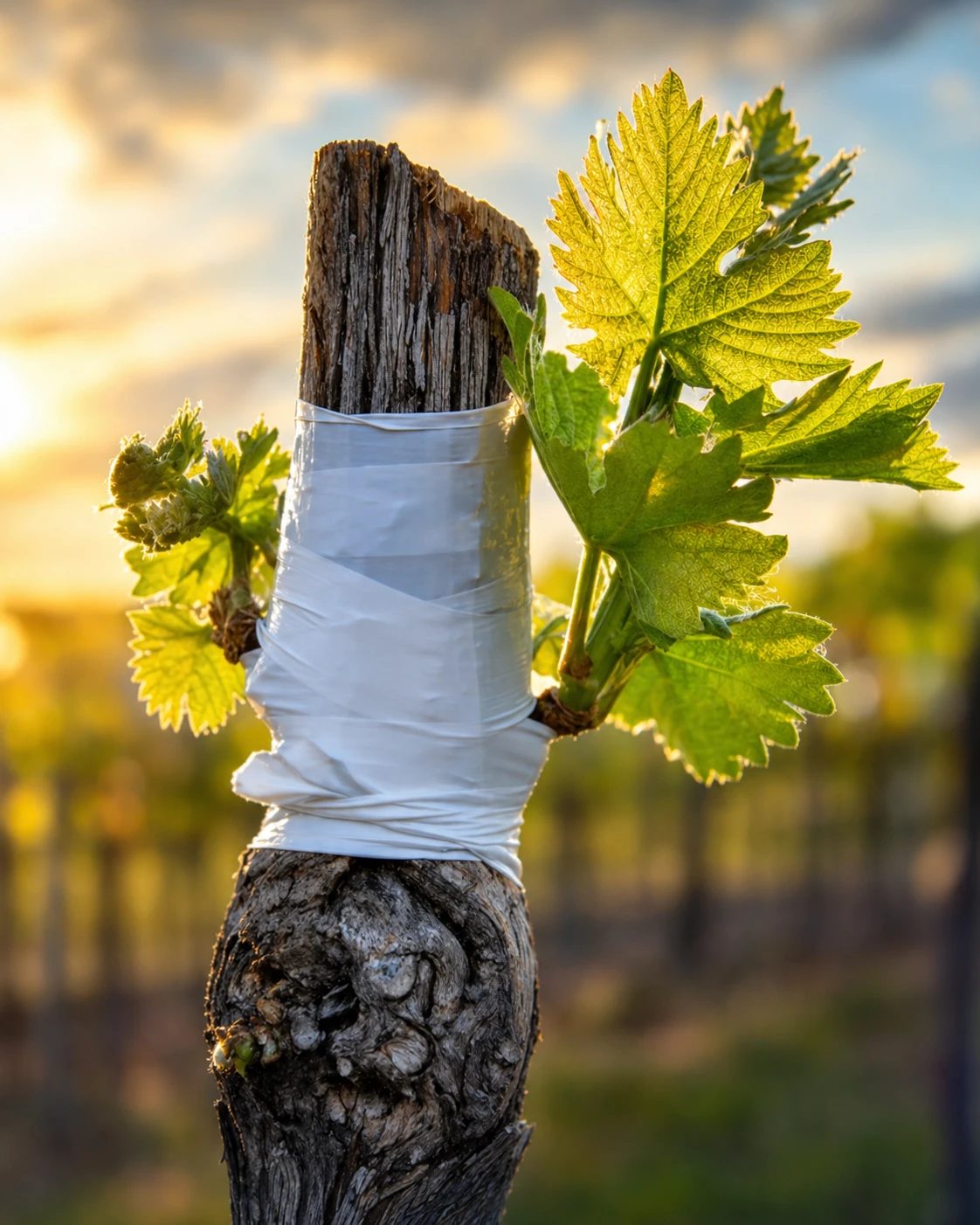 A vine graft taking